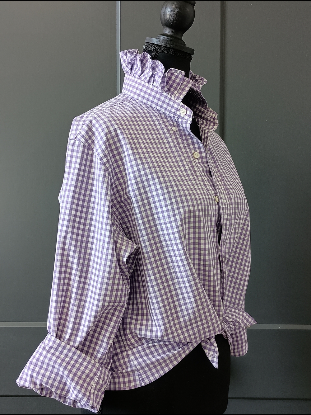 Upcycled Women's Ralph Lauren Ruffled Collar Shirt #051 - Picture 7 of 10